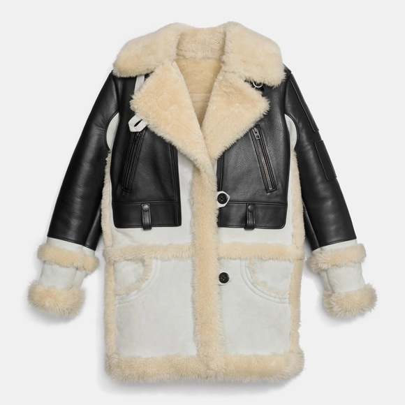 Coach Rare Shearling & Leather Coat - Picture 3 of 14
